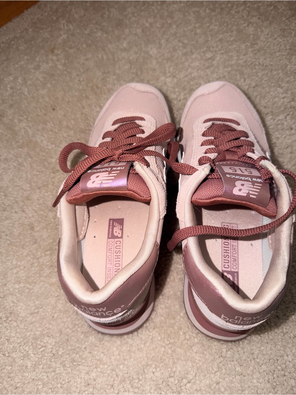 New Balance 515 Blush and Rose Pink Sneakers - Picture 3 of 5